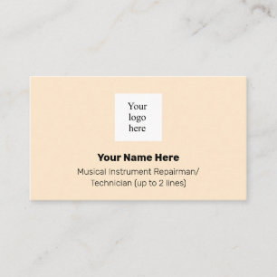 Music Store Logo Instrument Tech Blanched Almond Business Card