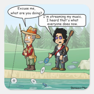 Music Streaming Funny Pun 20 Square Stickers