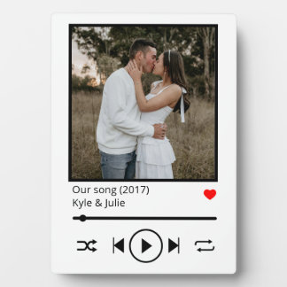 Music streaming photo display plaque