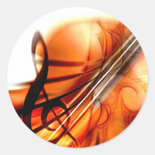 Music  Stringed Instruments Violin Destiny Dance Classic Round Sticker