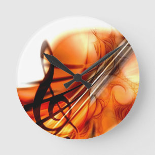 Music Stringed Instruments Violin Destiny Dance Round Clock