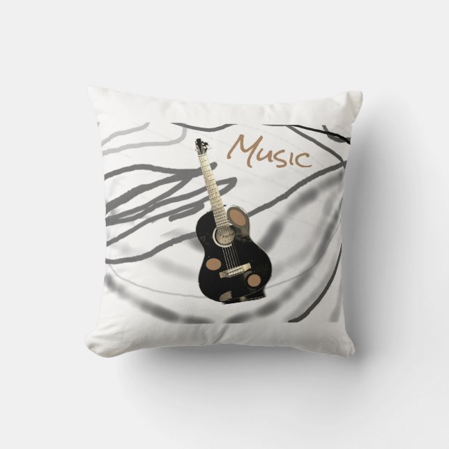 Music Strings Throw Pillow (Front)