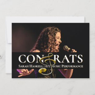 Music Student Graduation Announcement Treble Clef