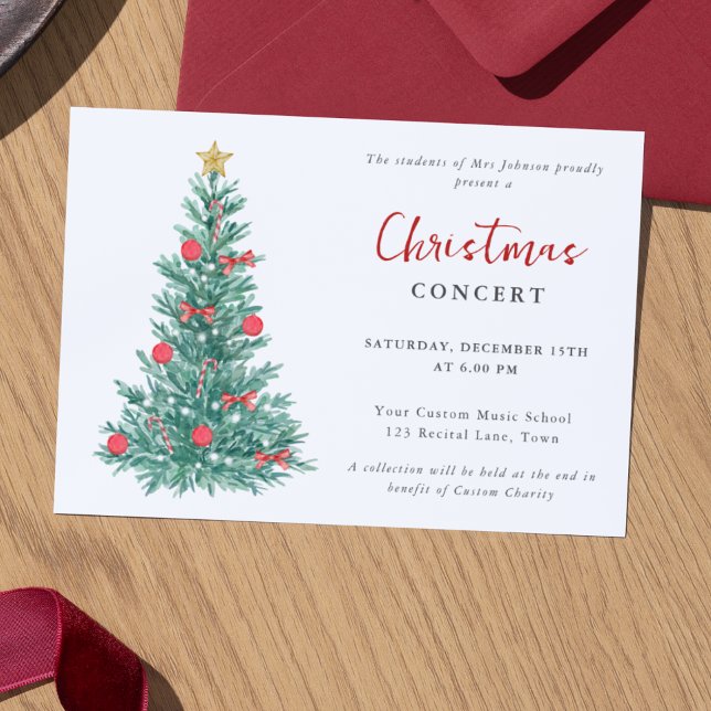 Music Students Concert Christmas Modern Invitation (Creator Uploaded)