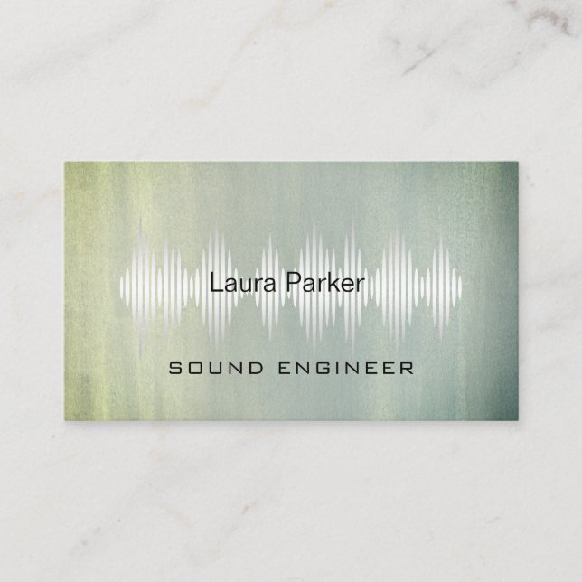 Music Studio Professional Sound Engineer Minimal B Business Card (Front)