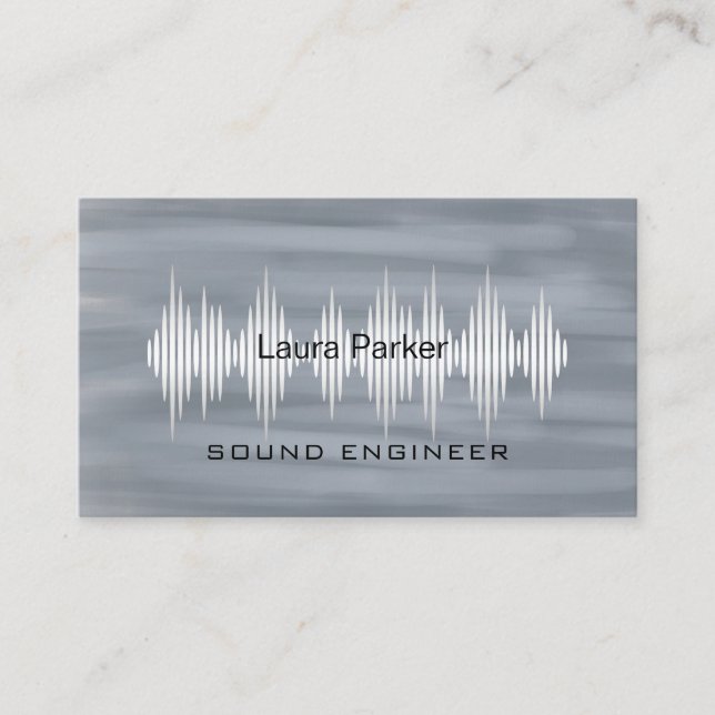 Music Studio Professional Sound Engineer Minimal B Business Card (Front)