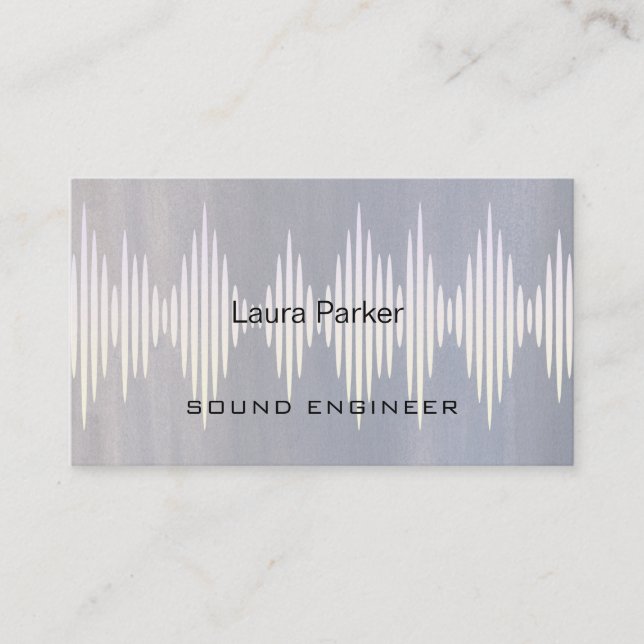 Music Studio Professional Sound Engineer Minimal B Business Card (Front)