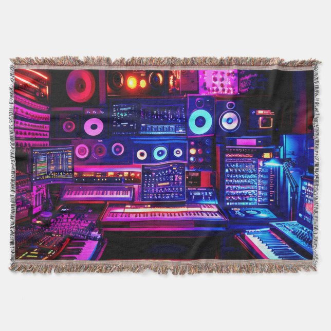 Music Studio Throw Blanket (Front)