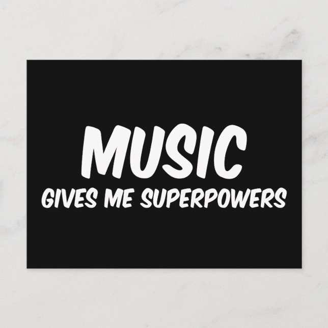 Music Superpowers Funny Superhero Musician Postcard (Front)