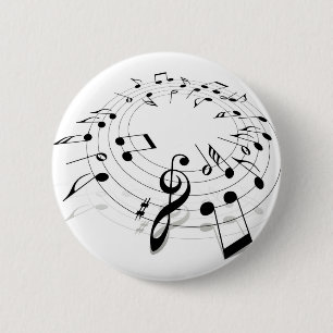 Music Swirl 6 Cm Round Badge
