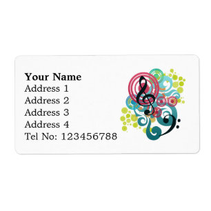Music Swirl Shipping labels (L)