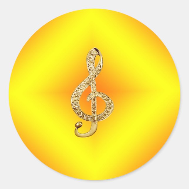 Music Symbol G-clef Classic Round Sticker (Front)