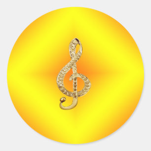 Music Symbol G-clef Classic Round Sticker