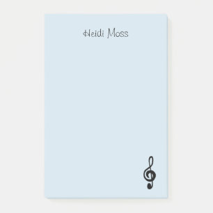Music Symbol Treble Clef Blue Post-it Notes