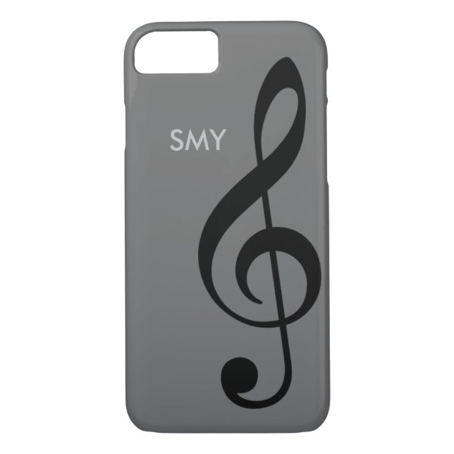 music symbol (treble clef) with custom initials Case-Mate iPhone case (Back)