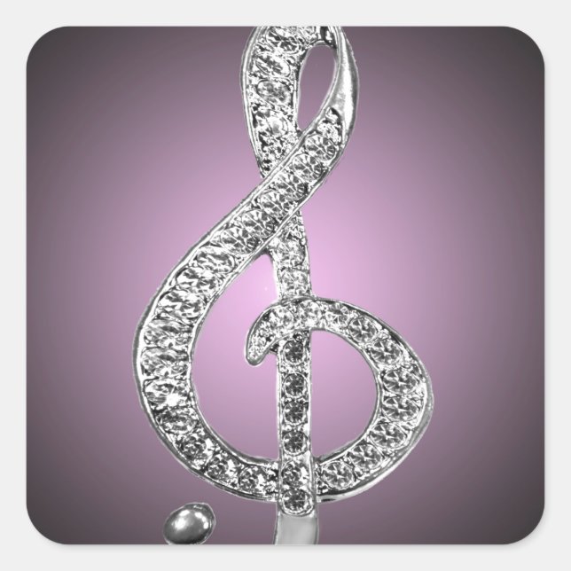 Music Symbols G-clef Square Sticker (Front)