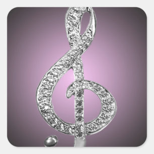 Music Symbols G-clef Square Sticker