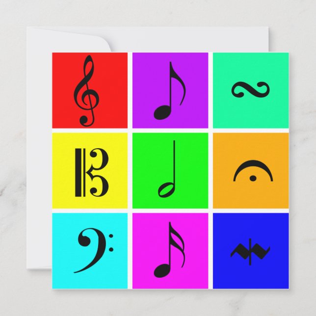 music symbols invitation (Front)