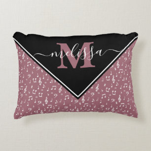 Music symbols personalised accent pillow