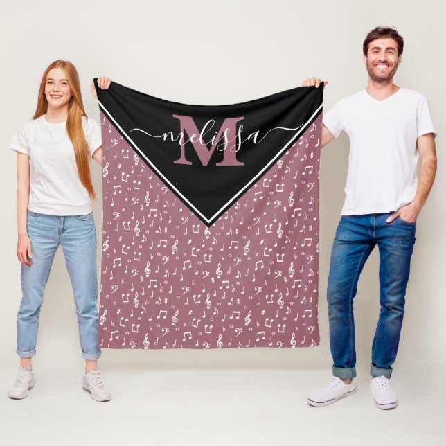 Music symbols personalised  fleece blanket (In Situ)