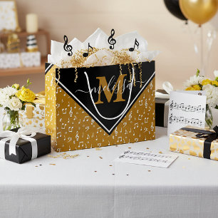 Music symbols personalised large gift bag