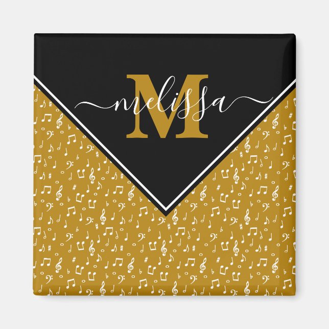 Music symbols personalised  magnet (Front)