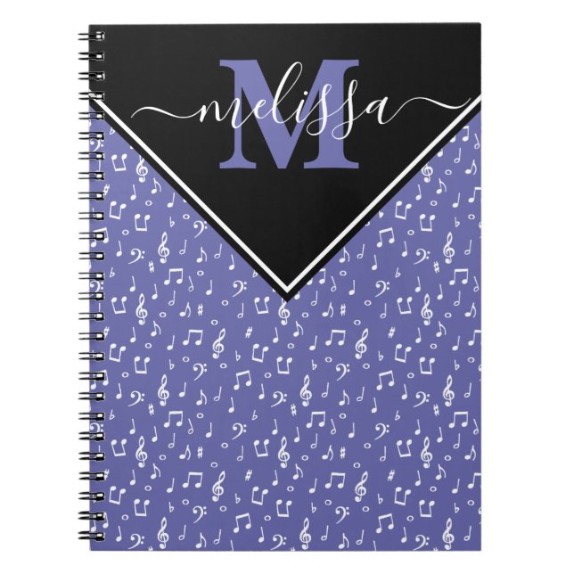 Music symbols personalised  notebook (Front)