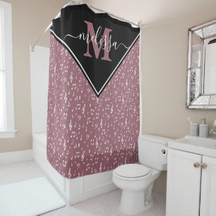 Music symbols personalised shower curtain