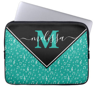Music symbols personalized laptop sleeve