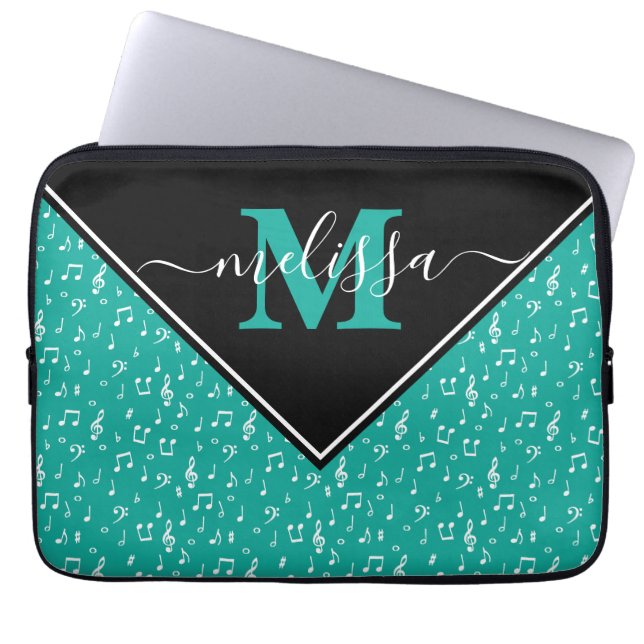 Music symbols personalized   laptop sleeve (Front)