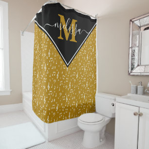 Music symbols personalized  shower curtain