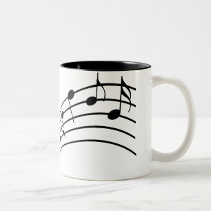 Music Symbols Wavy Staffs Musician's Frosted Glass Two-Tone Coffee Mug