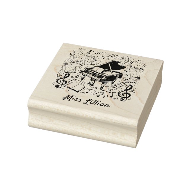 Music Teach Rubber Stamp For Classroom and Lessons (Stamp)