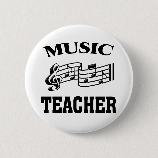 MUSIC TEACHER 6 CM ROUND BADGE (Front)