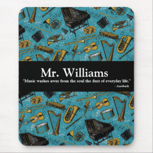 Music Teacher, Back To School, Instruments Mouse Mat