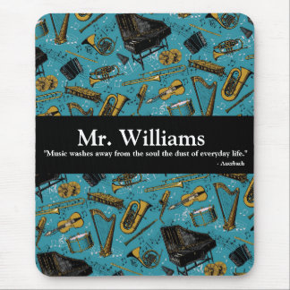 Music Teacher, Back To School, Instruments Mouse Mat