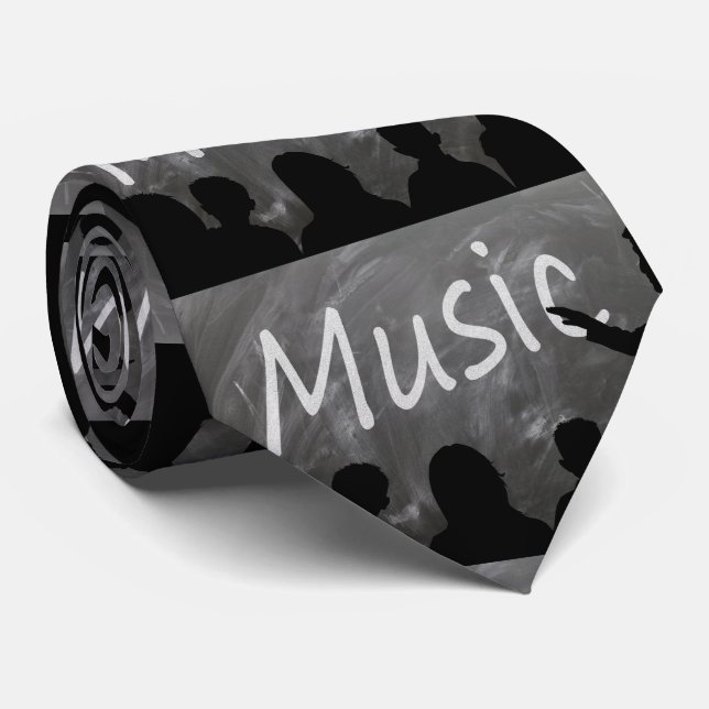 Music Teacher  Blackboard  Chalk Necktie (Rolled)