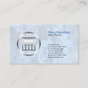 Music Teacher Bold Piano Keys Icon Business Card
