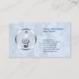 Music Teacher Bold Treble Clef Icon Business Card
