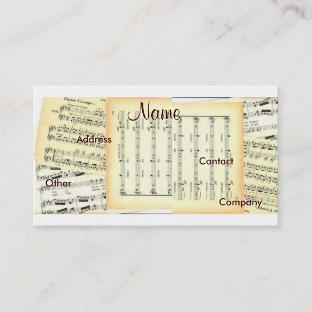 Music Teacher Business Card - Customisable (Front)