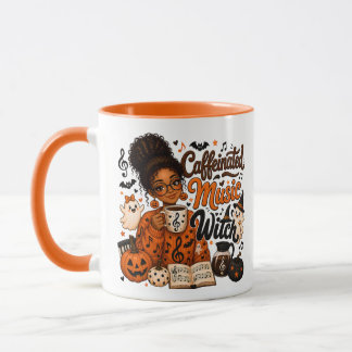 Music Teacher Caffeinated Witch Orange Mug