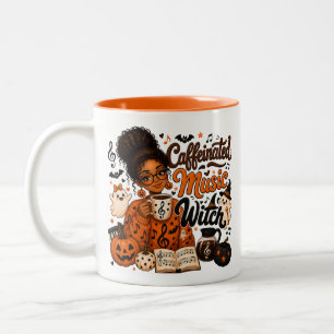 Music Teacher Caffeinated Witch Two-Tone Mug