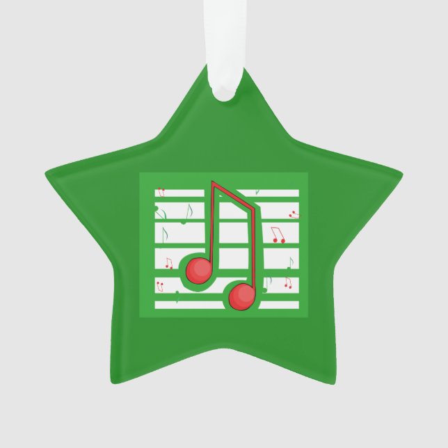 Music Teacher Christmas, Notes on Green Ornament (Front)