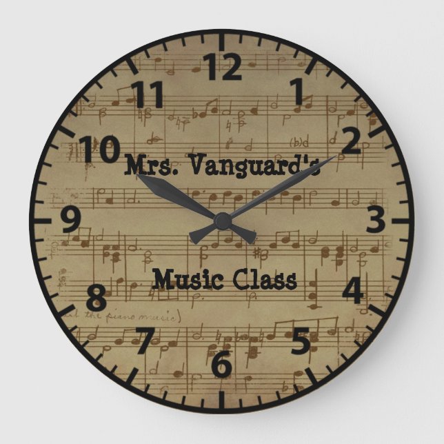 Music Teacher Classroom Acrylic Wall Clock (Front)