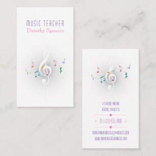 Music Teacher   Color Business Card