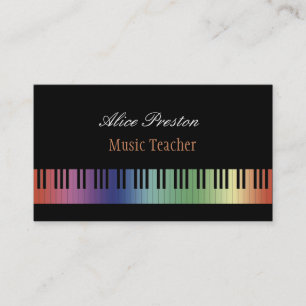 Music Teacher   Colourful Business Card