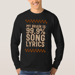 Music Teacher Cottagecore My Brain Is 99 9 Song Ly T-Shirt