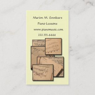 Music Teacher Custom Colour Business Card
