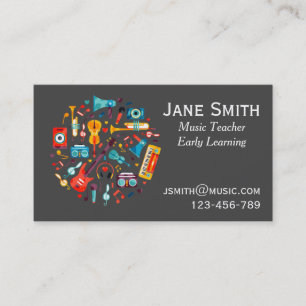 Music teacher early learning music tutor business card