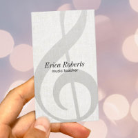 Music Teacher Elegant Linen Treble Clef Musical